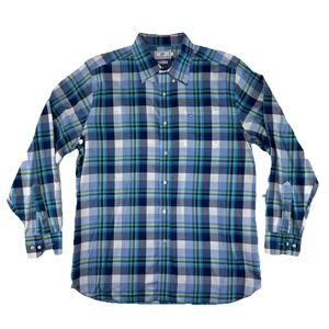 Southern Tide Button Up Shirt Mens Large Classic Fit Cotton Blue Plaid
